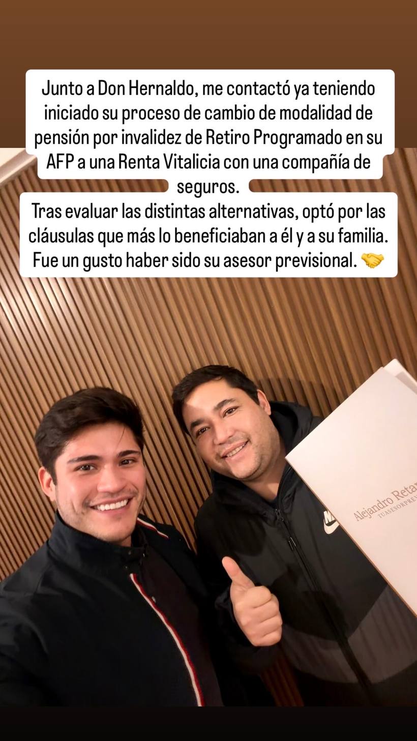 Testimonio de cliente de P. Alejandro Retamales Barraza, asesor previsional