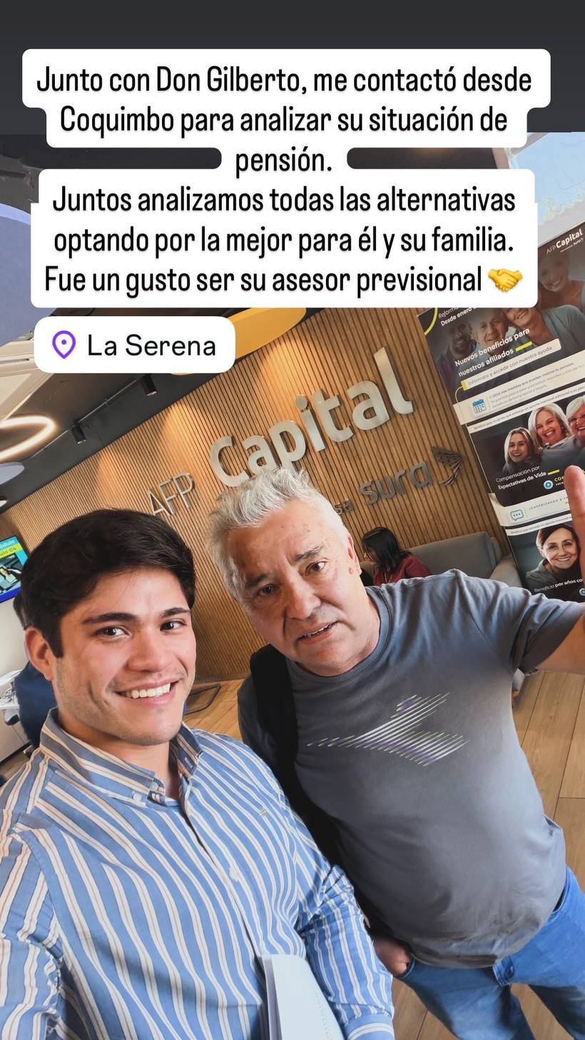 Testimonio de cliente de P. Alejandro Retamales Barraza, asesor previsional