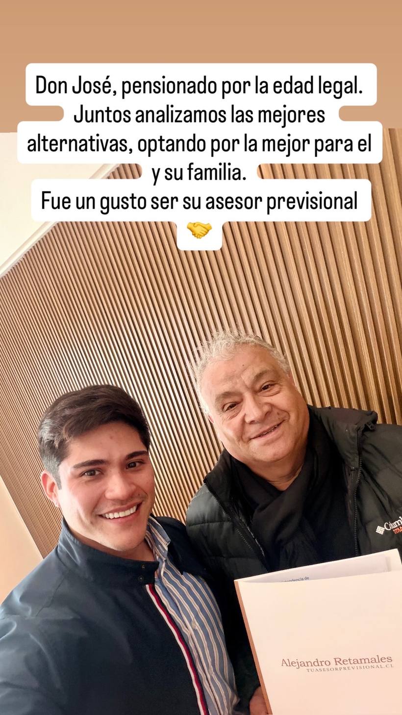 Testimonio de cliente de P. Alejandro Retamales Barraza, asesor previsional