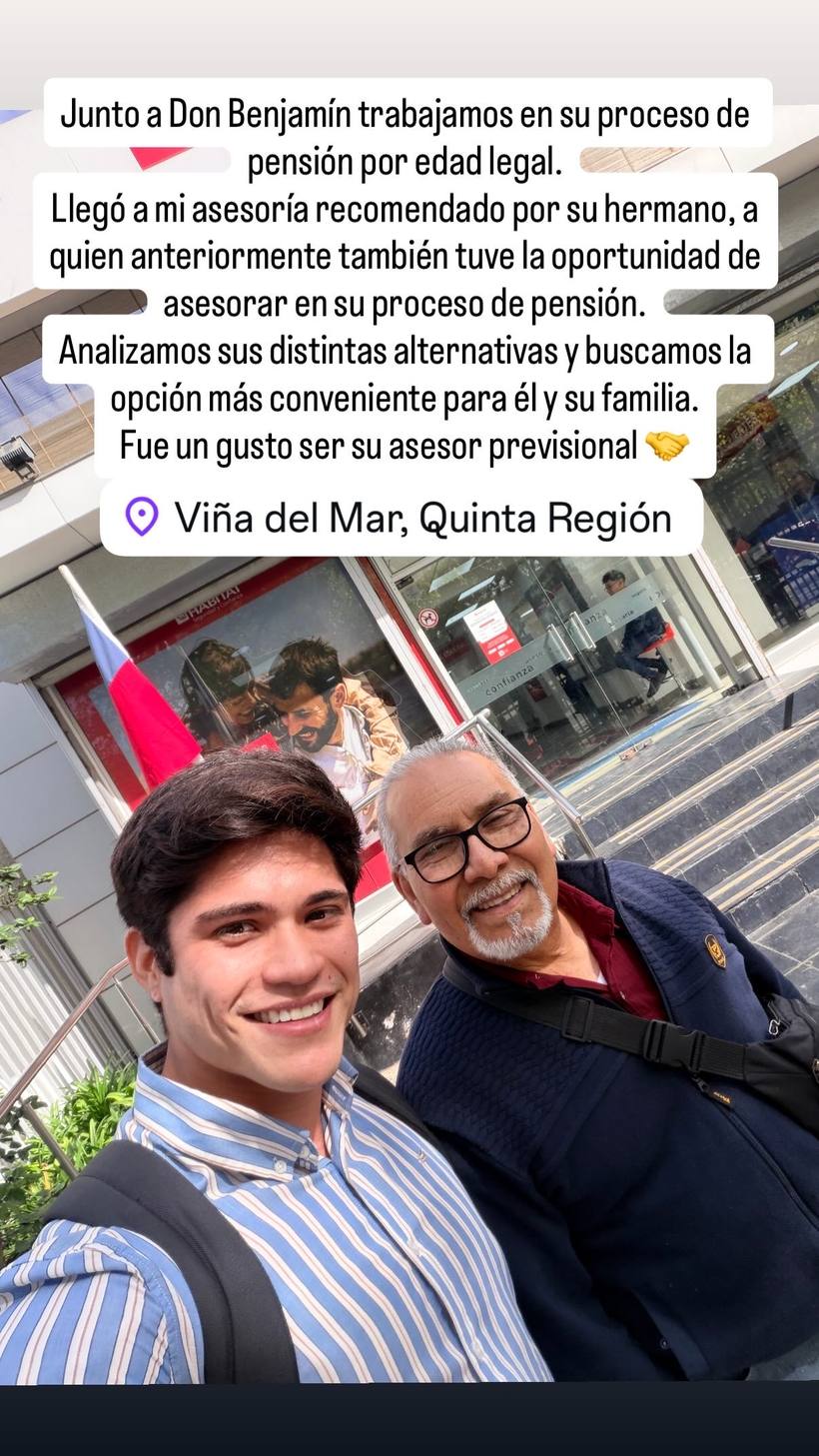 Testimonio de cliente de P. Alejandro Retamales Barraza, asesor previsional
