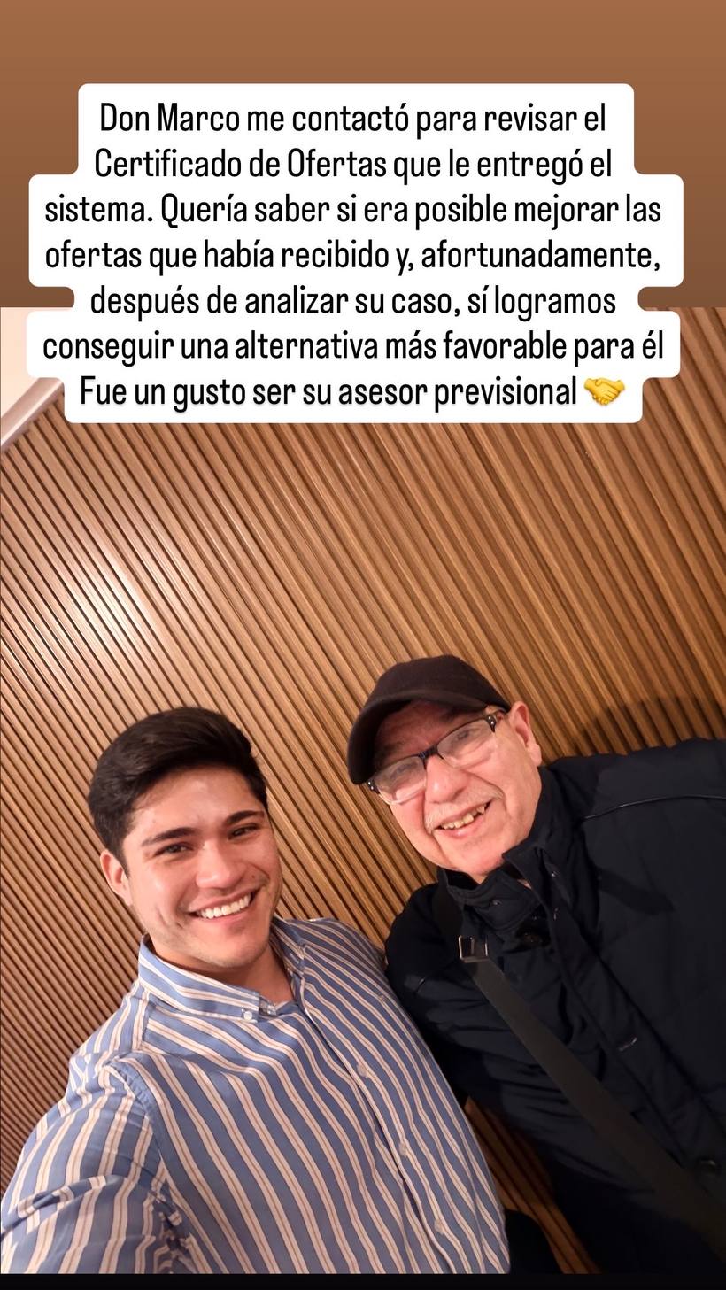Testimonio de cliente de P. Alejandro Retamales Barraza, asesor previsional